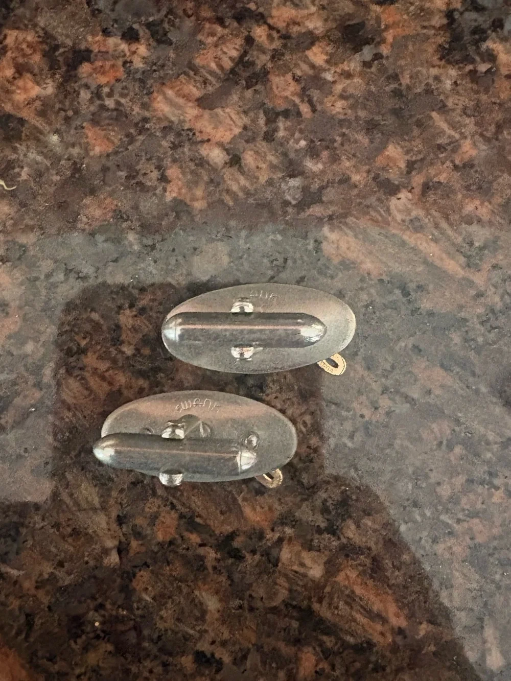 Personalized  with name John cuff links silver and gold colors